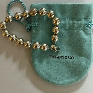 Authentic Tiffany and Co sterling silver beaded bracelet, size small, 7”